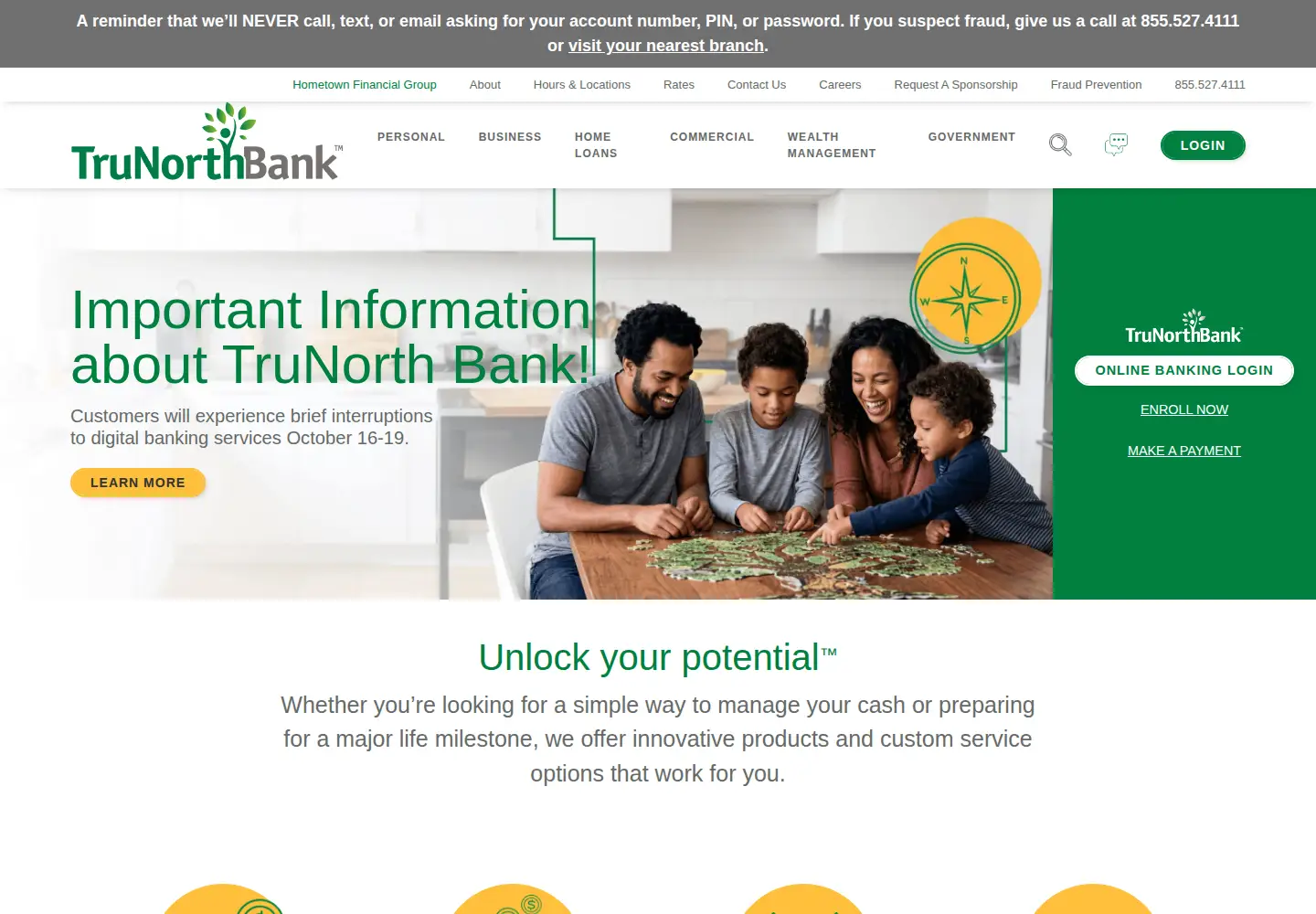 Screenshot of trunorthbank.com