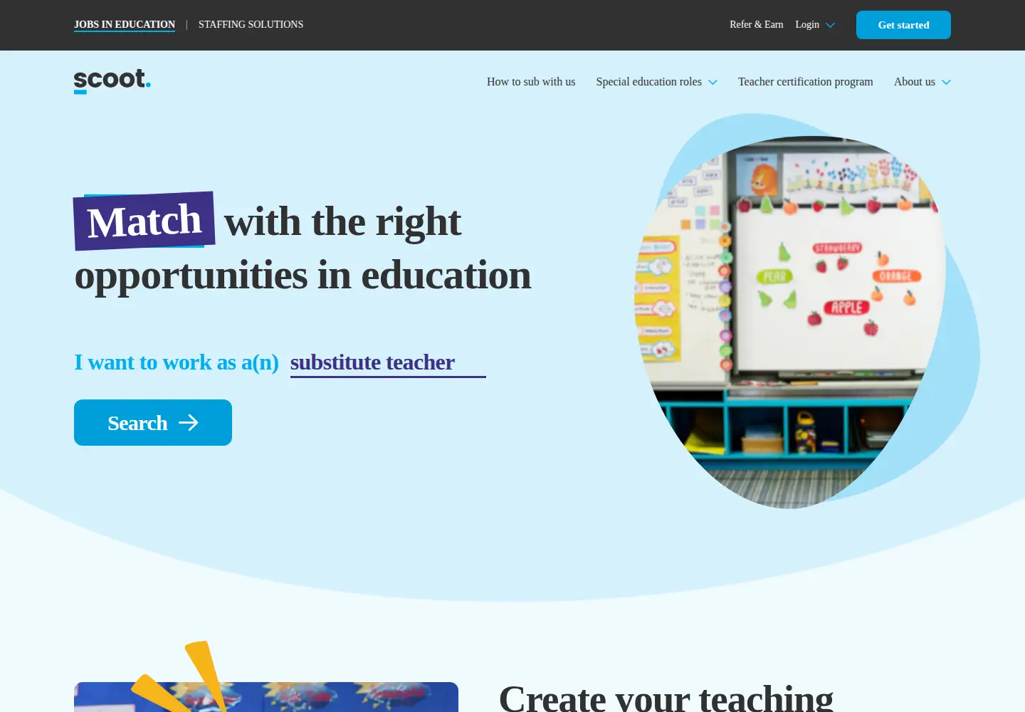Screenshot of scoot.education