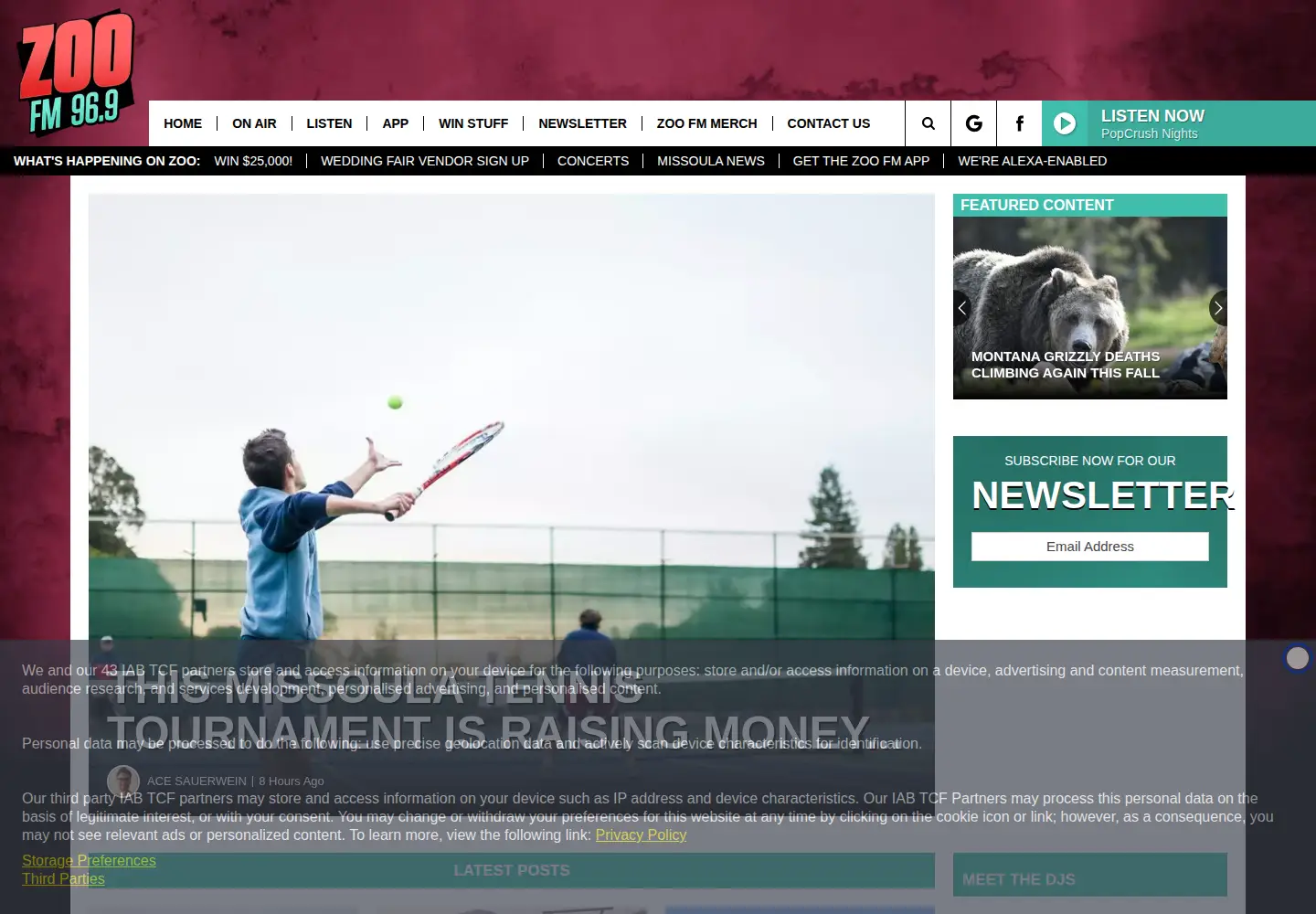 Captured homepage of 1075zoofm.com in the current scan