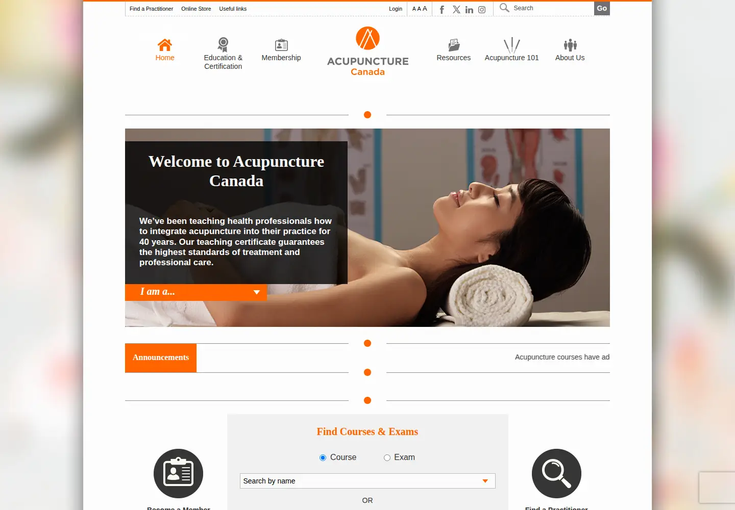 Screenshot of acupuncturecanada.org