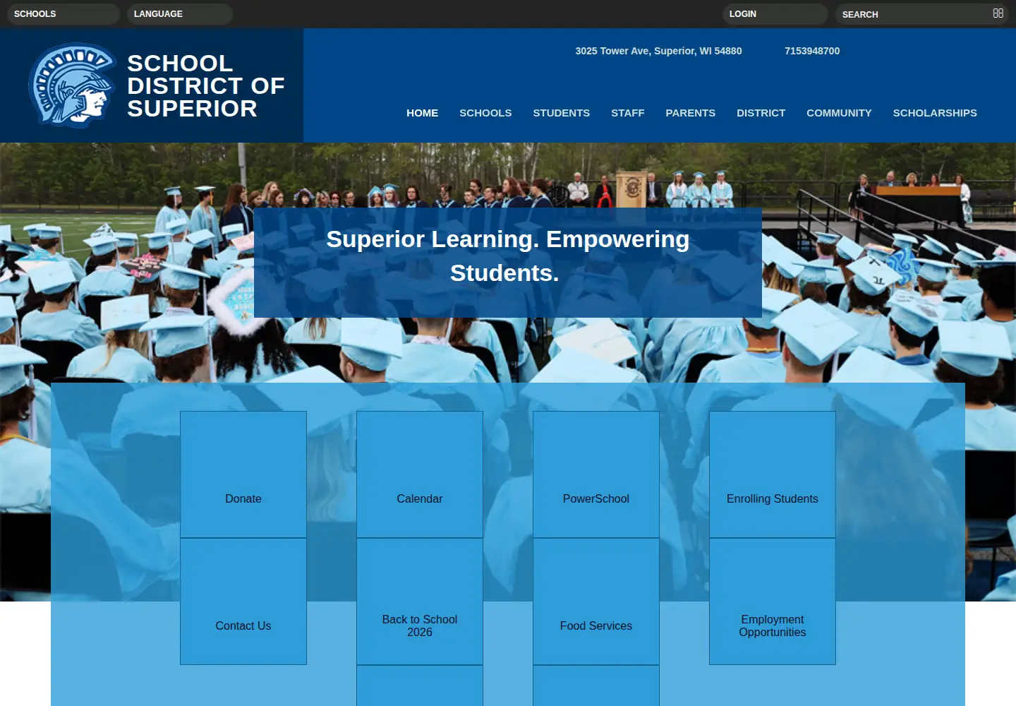 Screenshot of superior.k12.wi.us