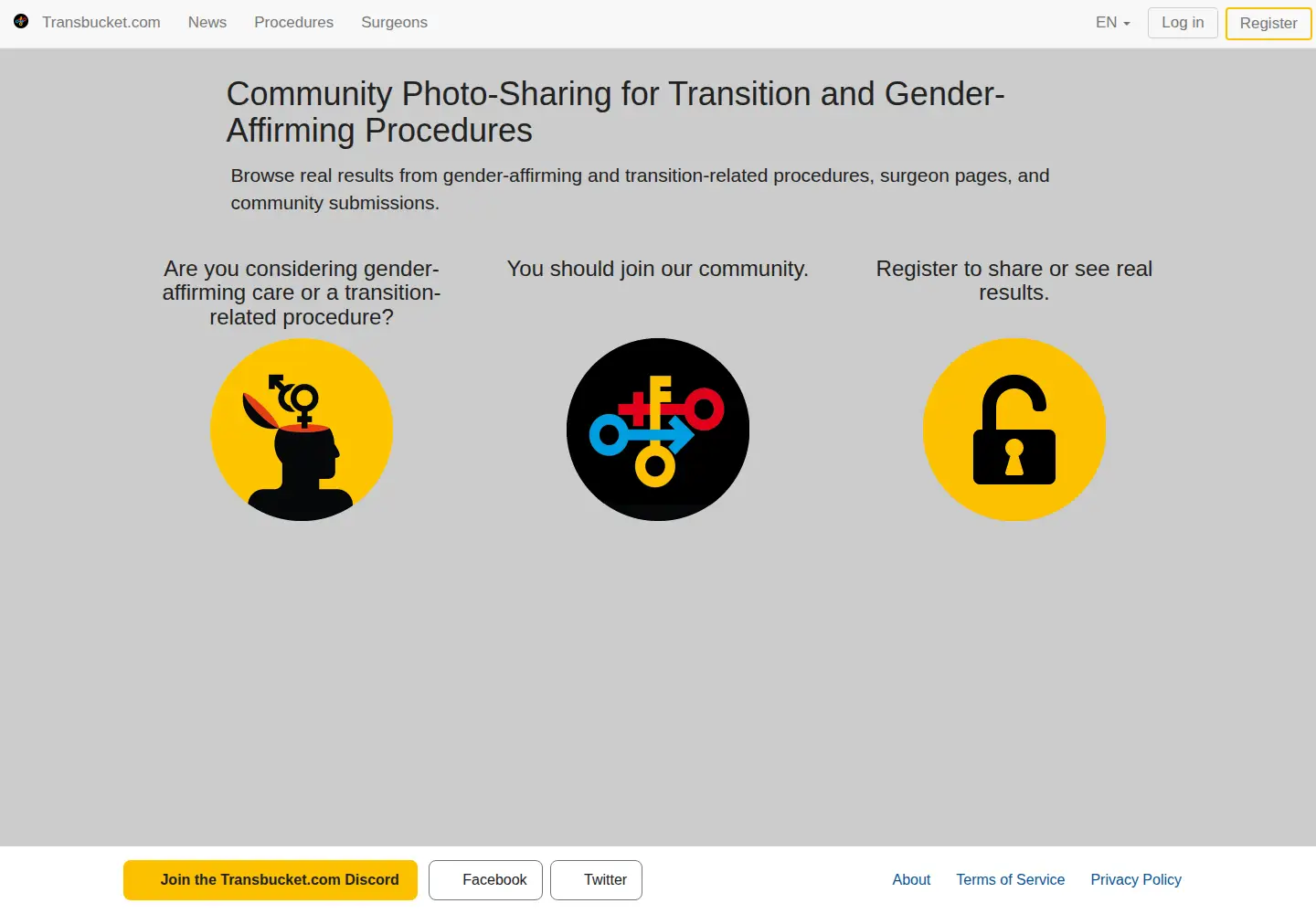 Screenshot of transbucket.com