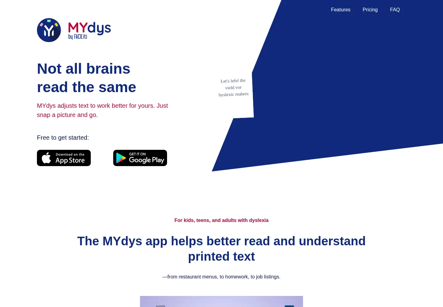 Captured homepage of mydys.app in the current scan