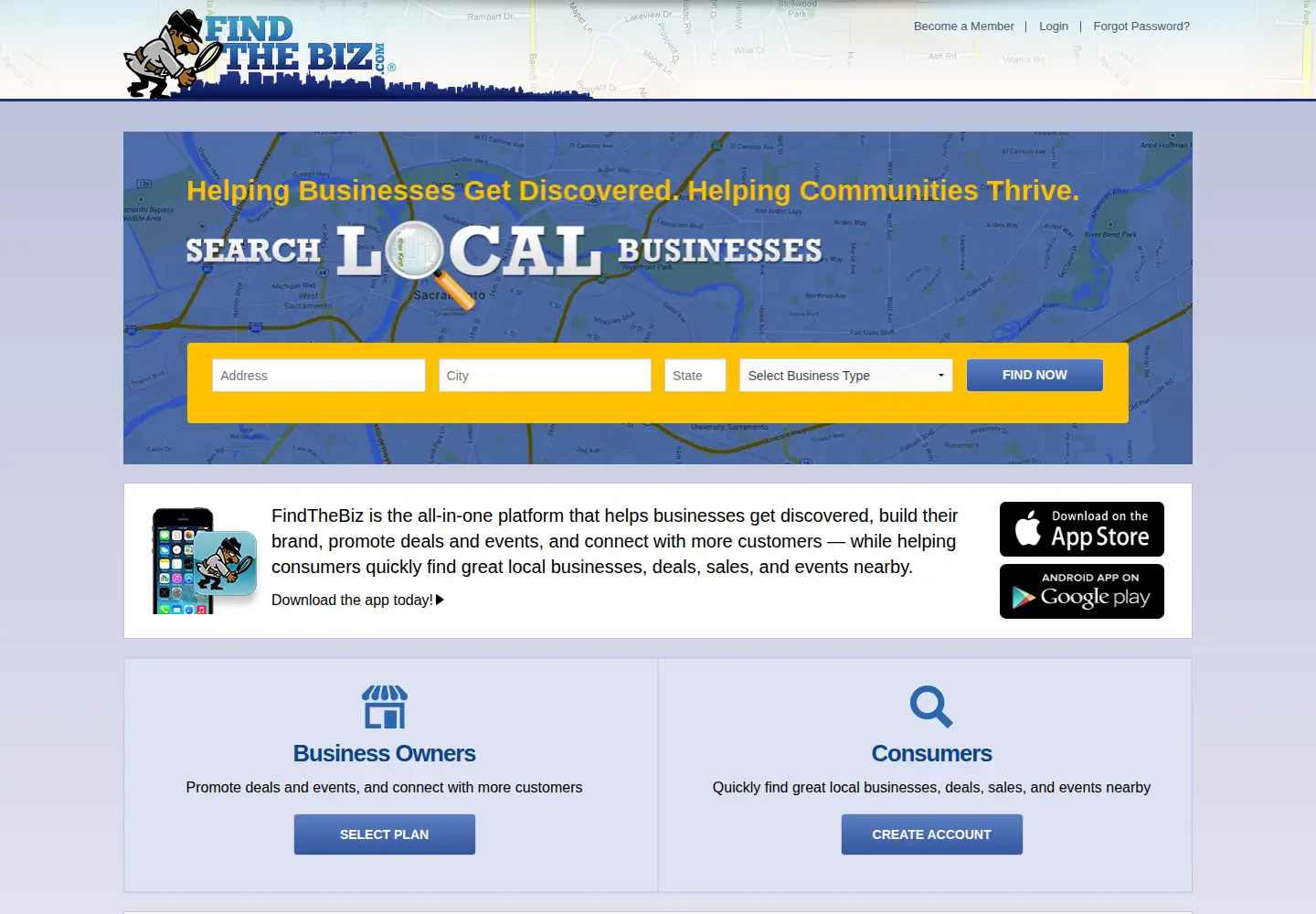 Screenshot of findthebiz.com
