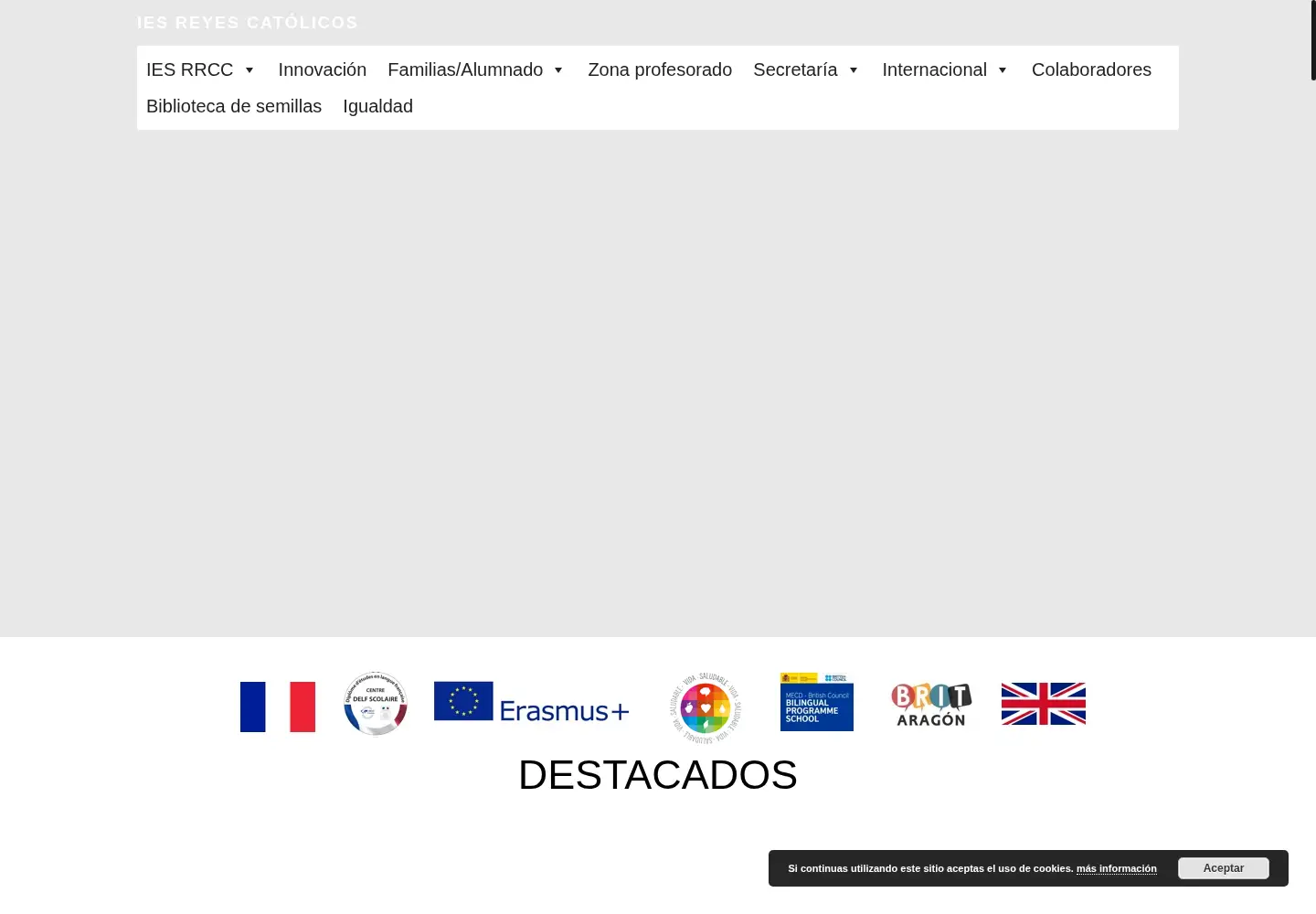 Captured homepage of iesreyescatolicos.com in the current scan