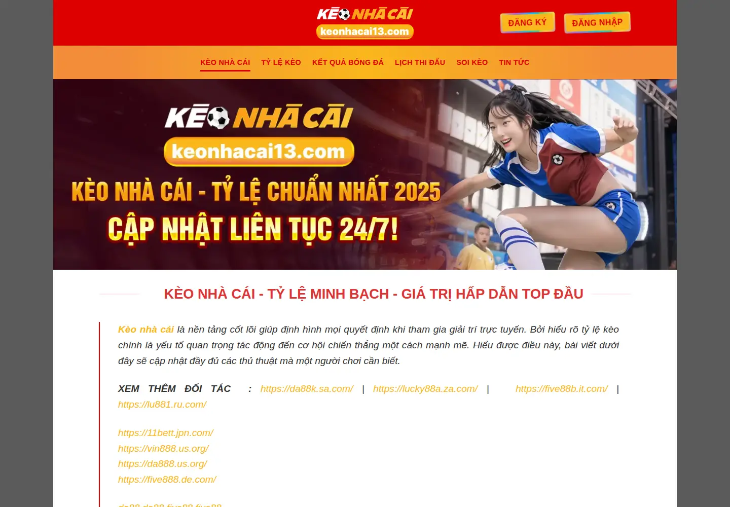 Captured homepage of keonhacai13.com in the current scan
