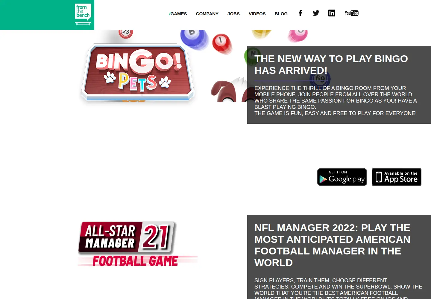 Screenshot of fromthebenchgames.com