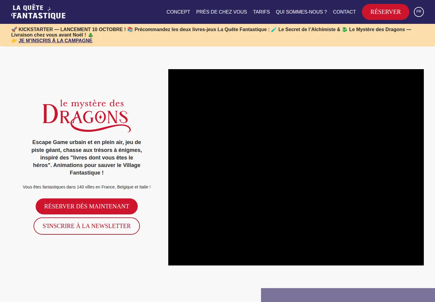 Captured homepage of laquetefantastique.fr in the current scan