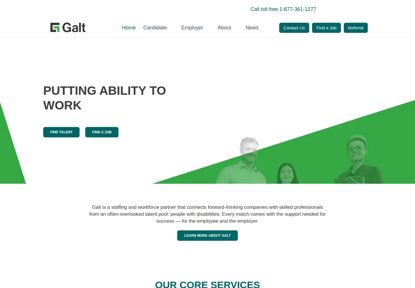 Screenshot of galtstaffing.com