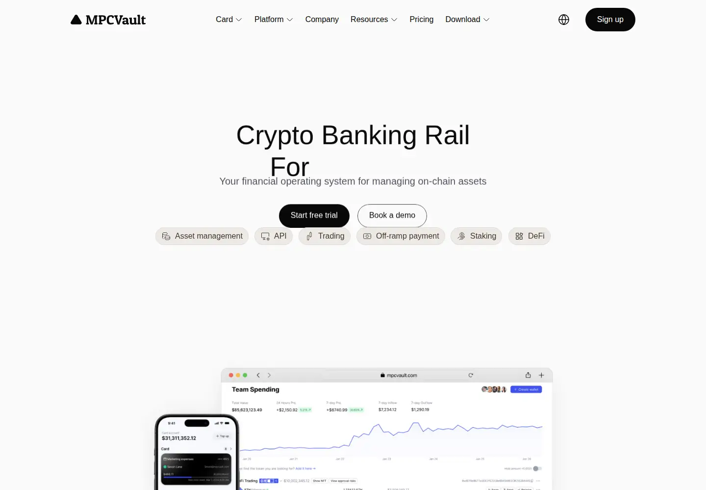 Screenshot of mpcvault.com