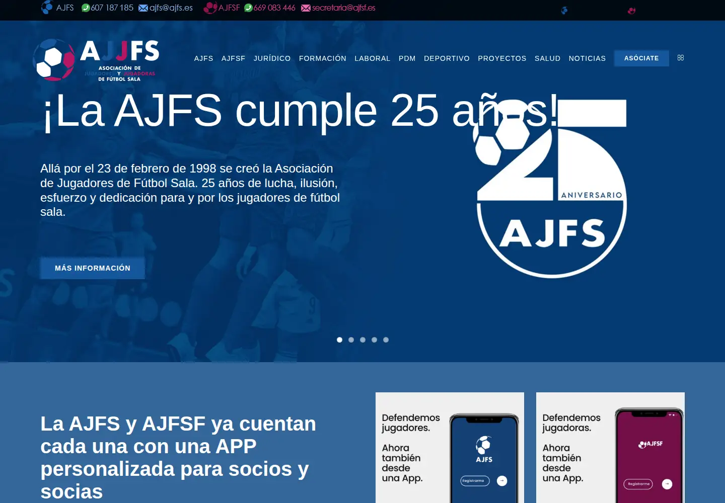 Captured homepage of ajfs.es in the current scan