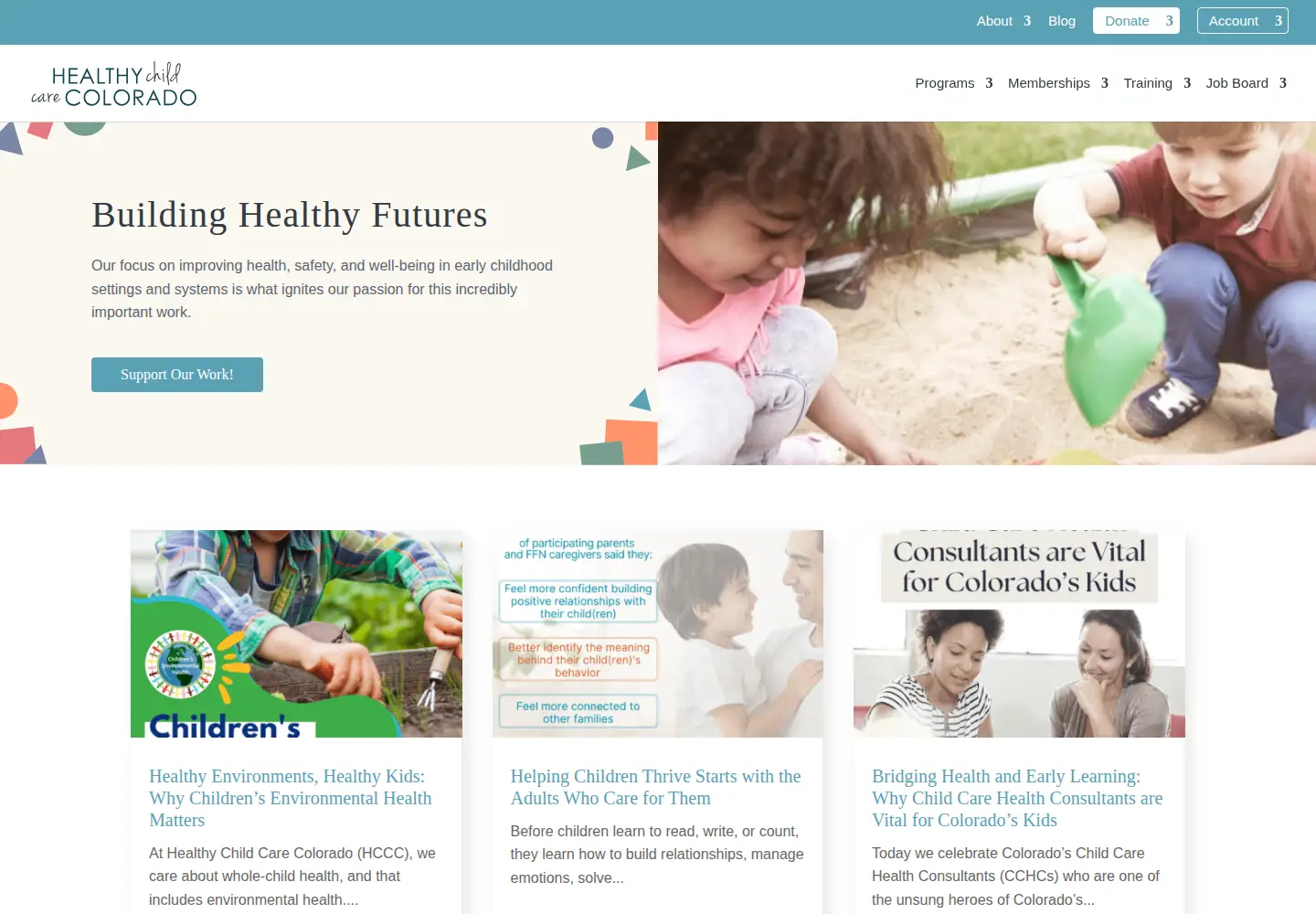 Screenshot of healthychildcareco.org