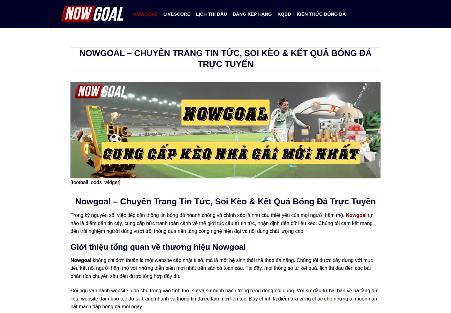 Screenshot of nowgoals.football
