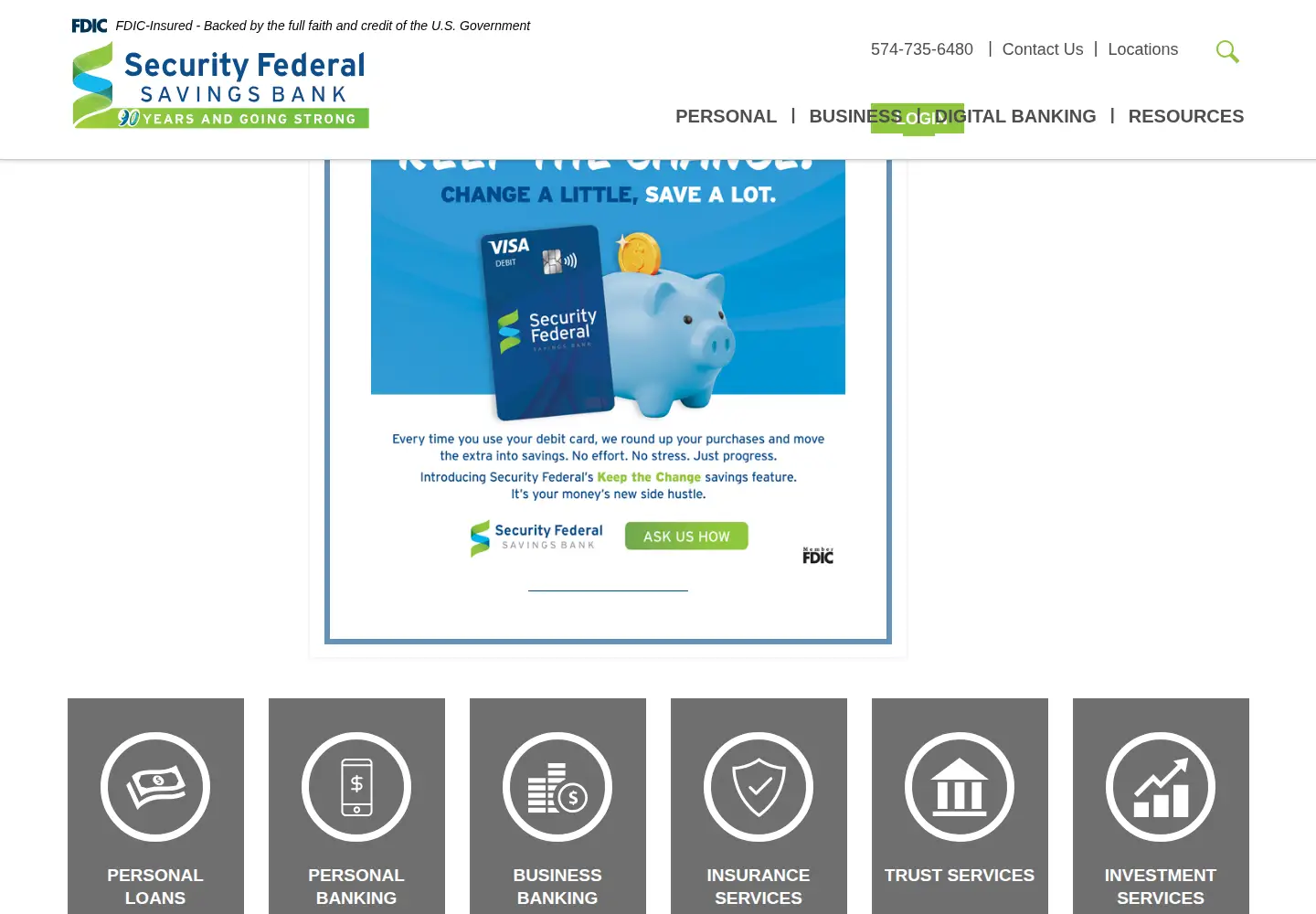 Screenshot of secfed.bank