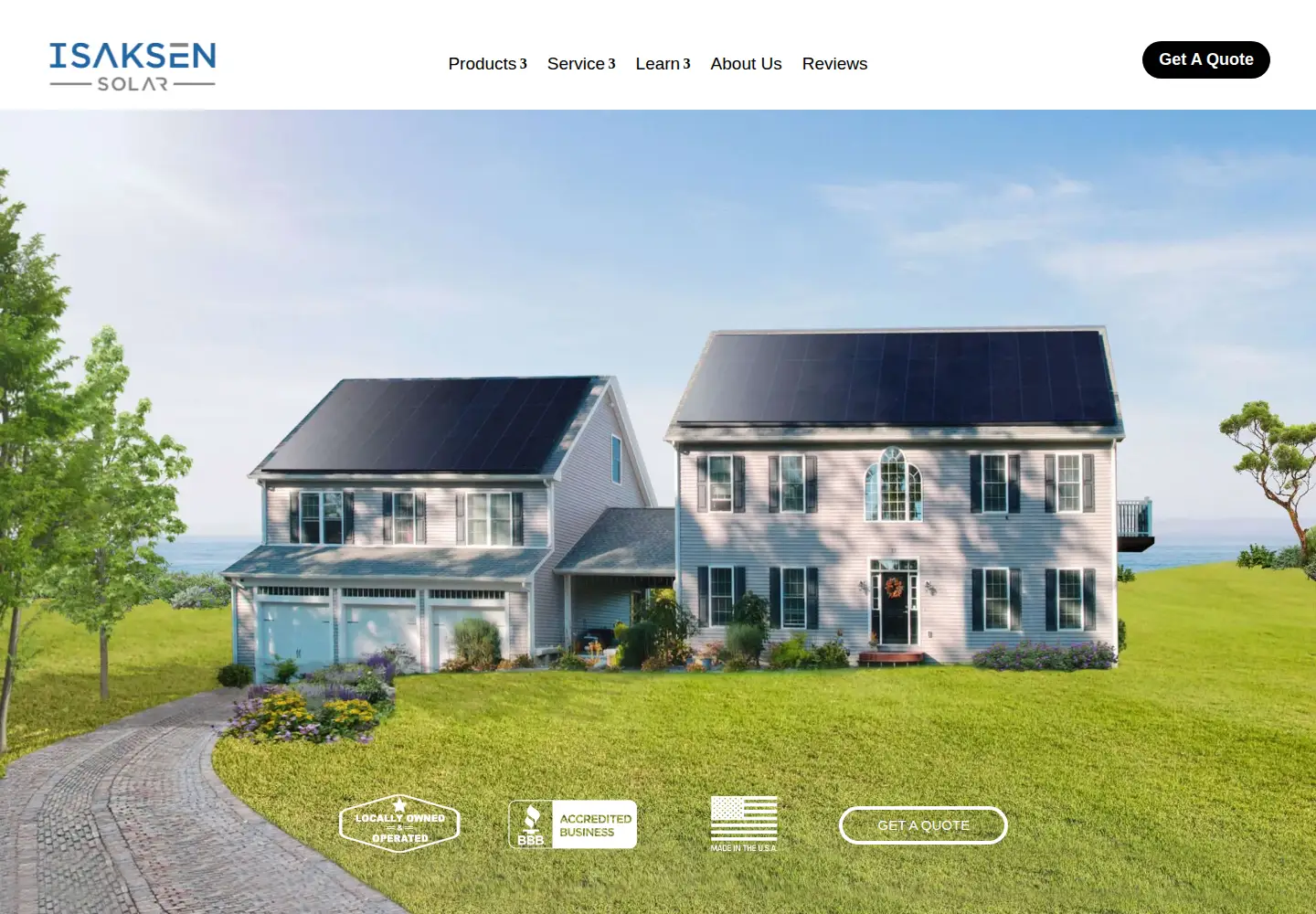Captured homepage of isaksensolar.com in the current scan