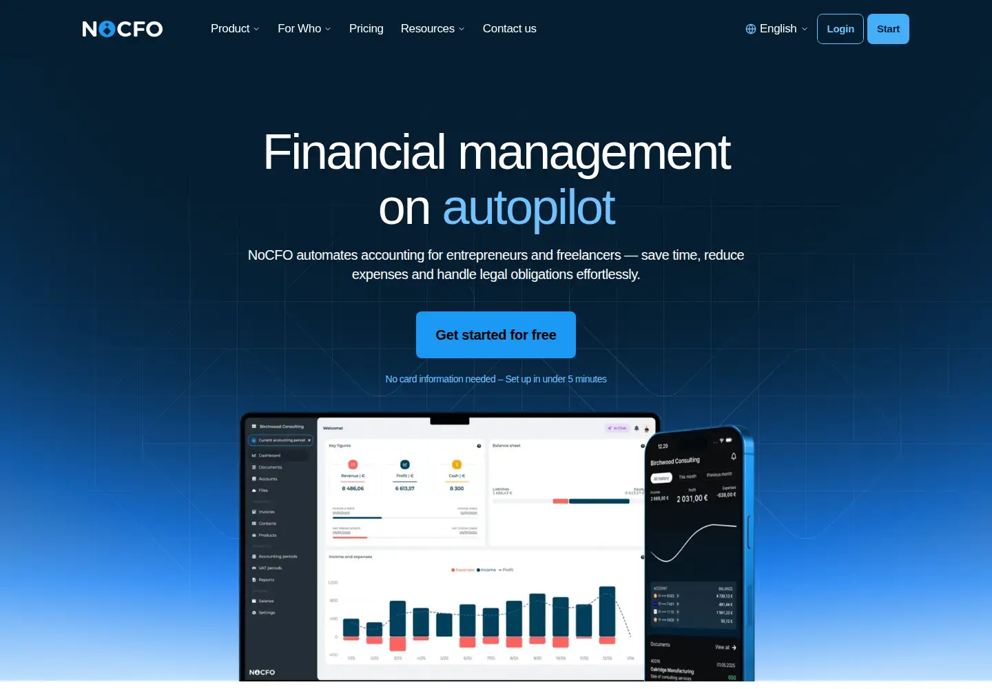 Screenshot of nocfo.io