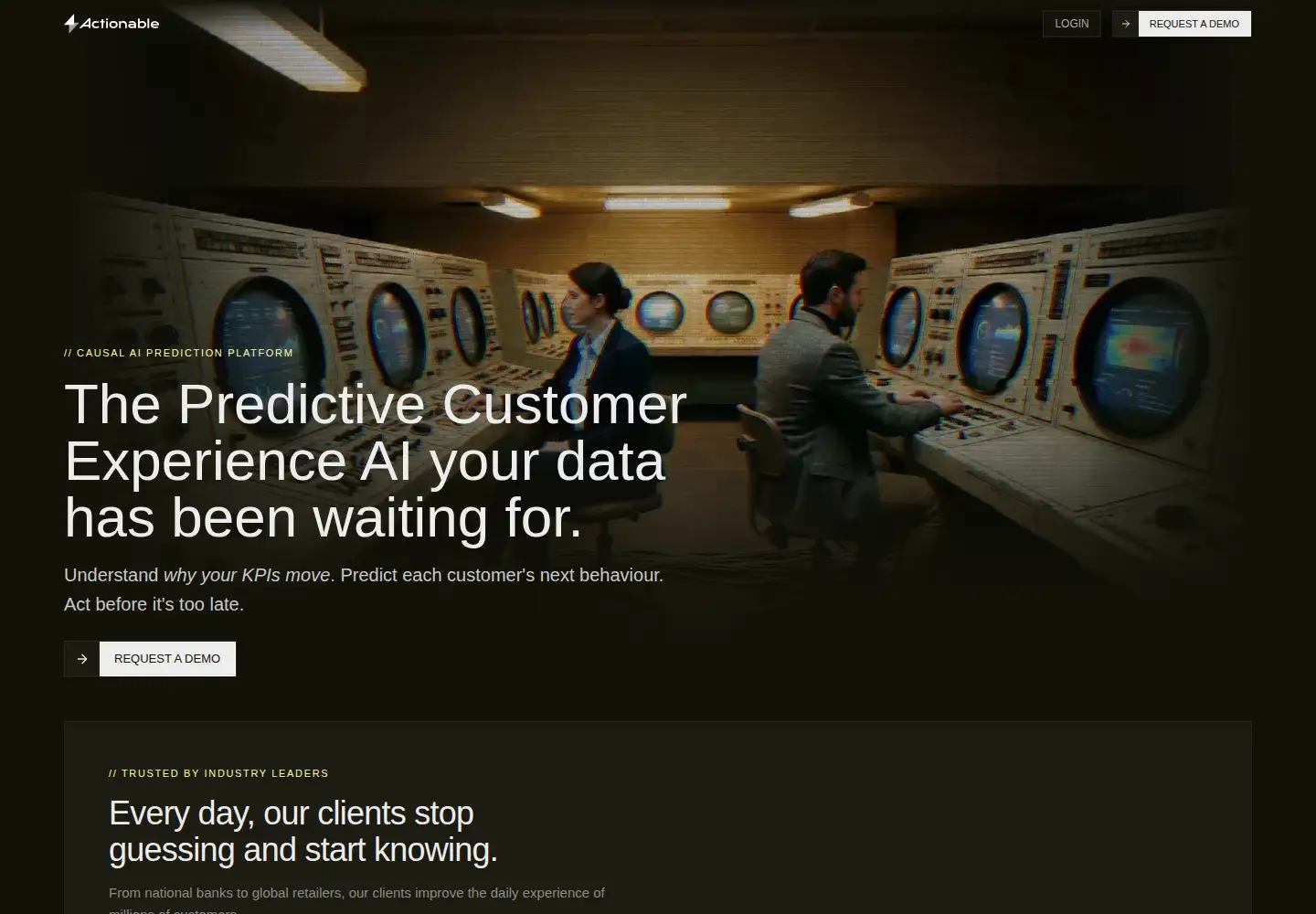 Captured homepage of actionable.live in the current scan