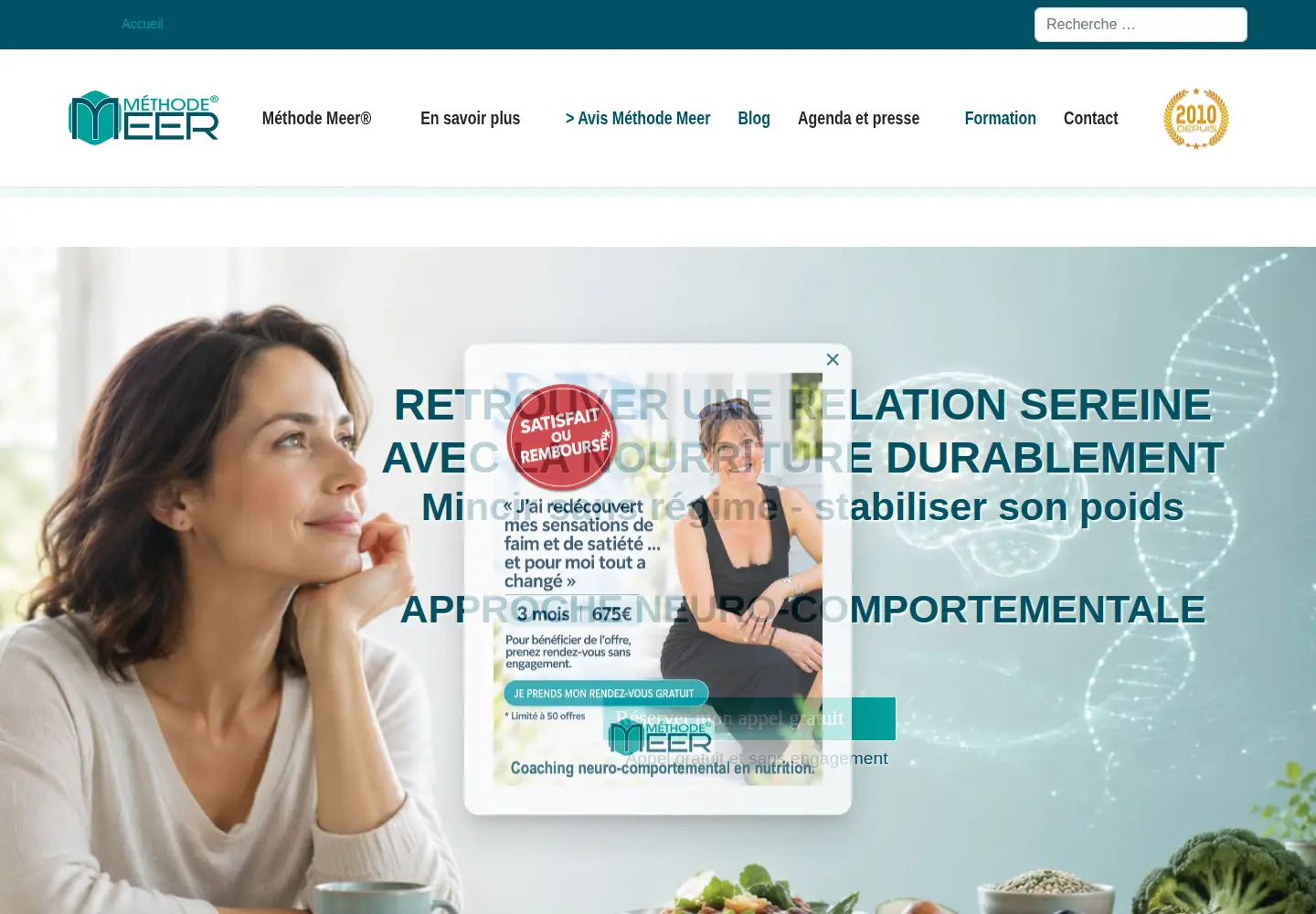 Captured homepage of methode-meer.com in the current scan