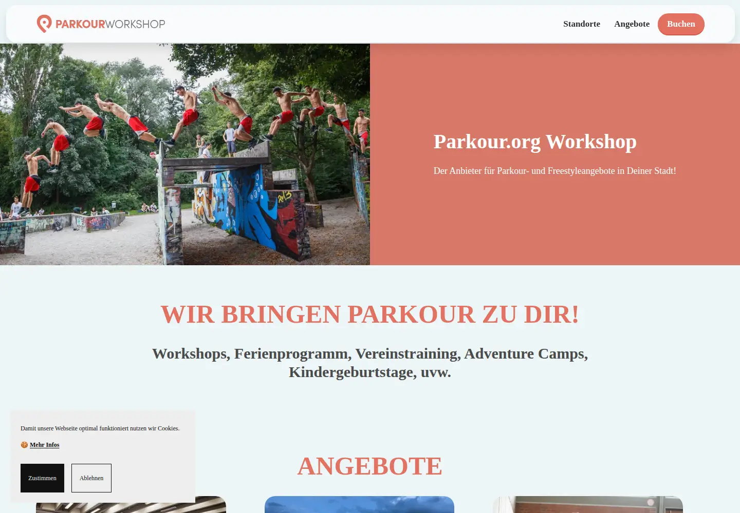 Screenshot of parkourworkshop.com