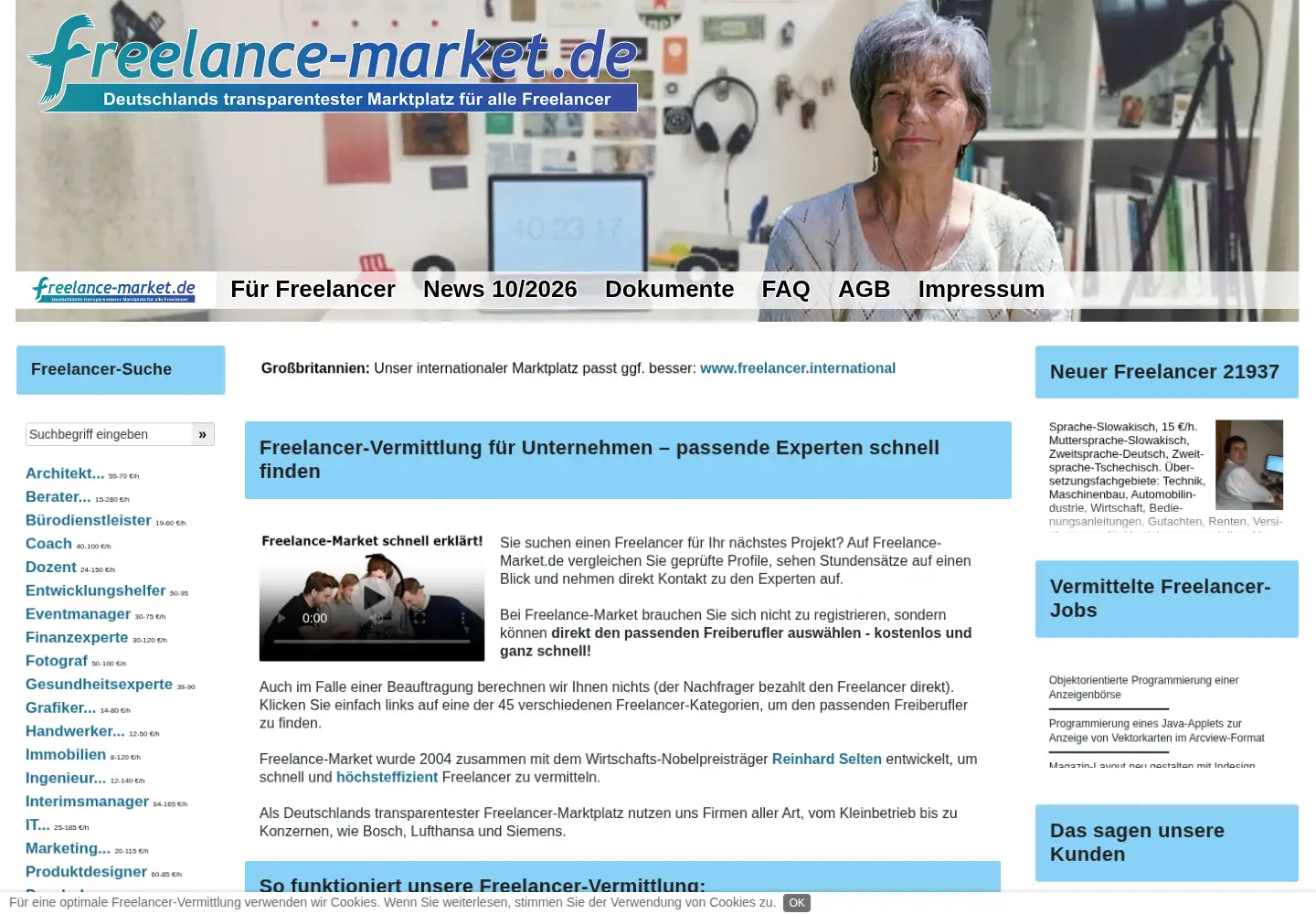 Screenshot of freelance-market.de