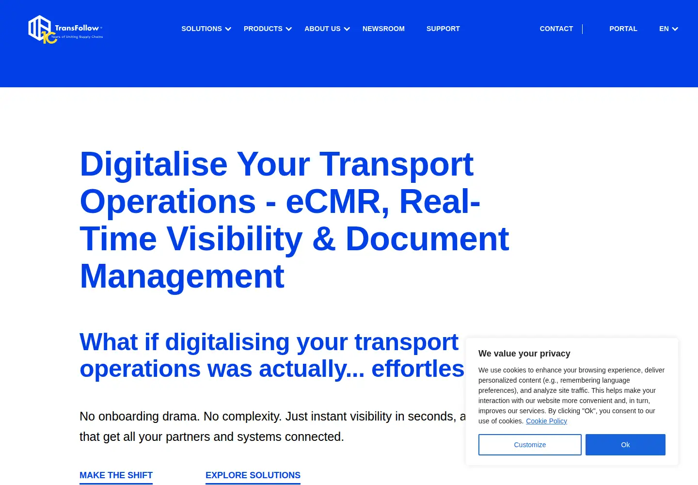 Captured homepage of transfollow.org in the current scan