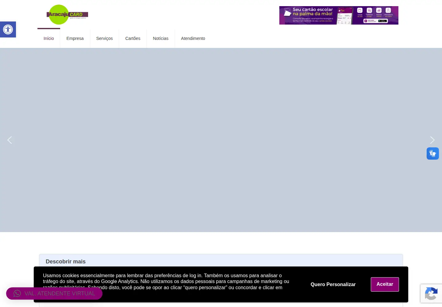 Screenshot of aracajucard.com.br