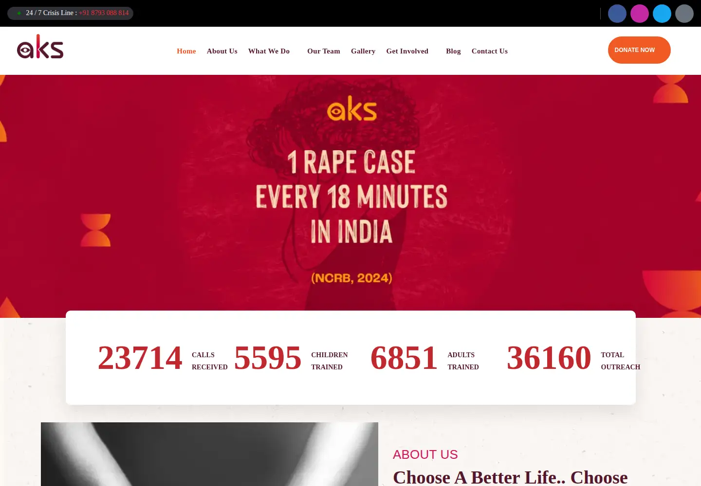 Screenshot of aksfoundation.org