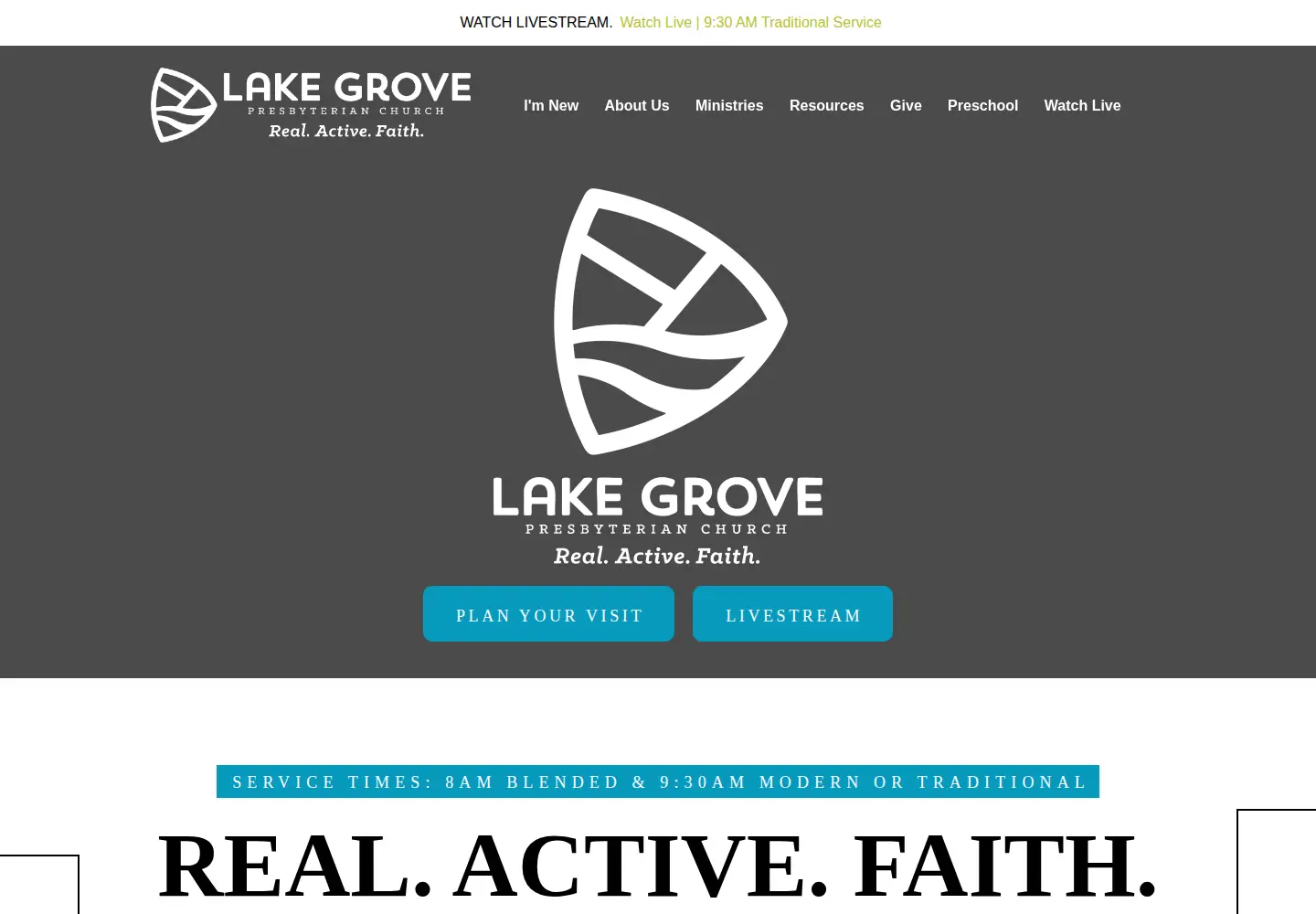 Captured homepage of lakegrovepres.org in the current scan