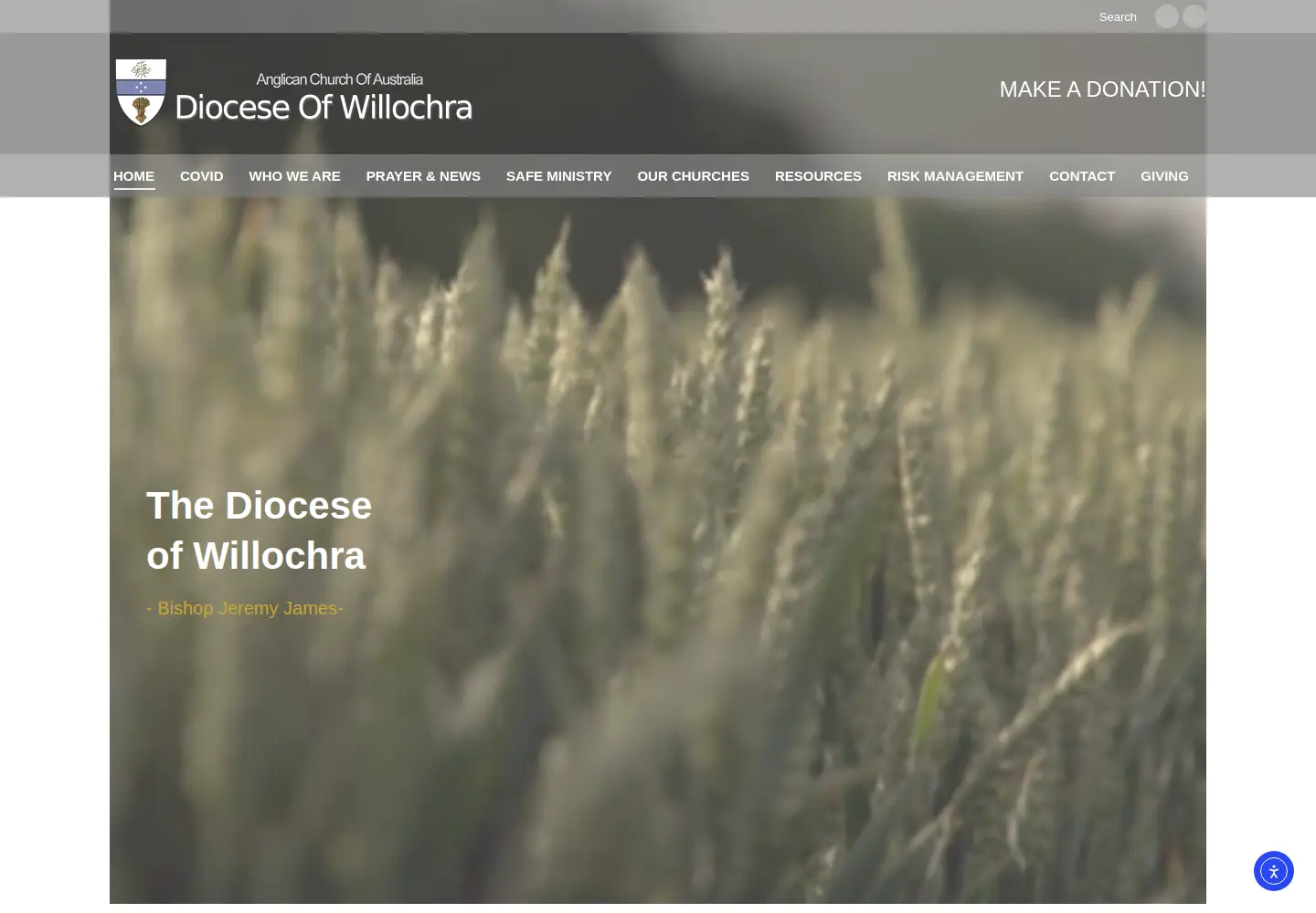 Captured homepage of diowillochra.org.au in the current scan
