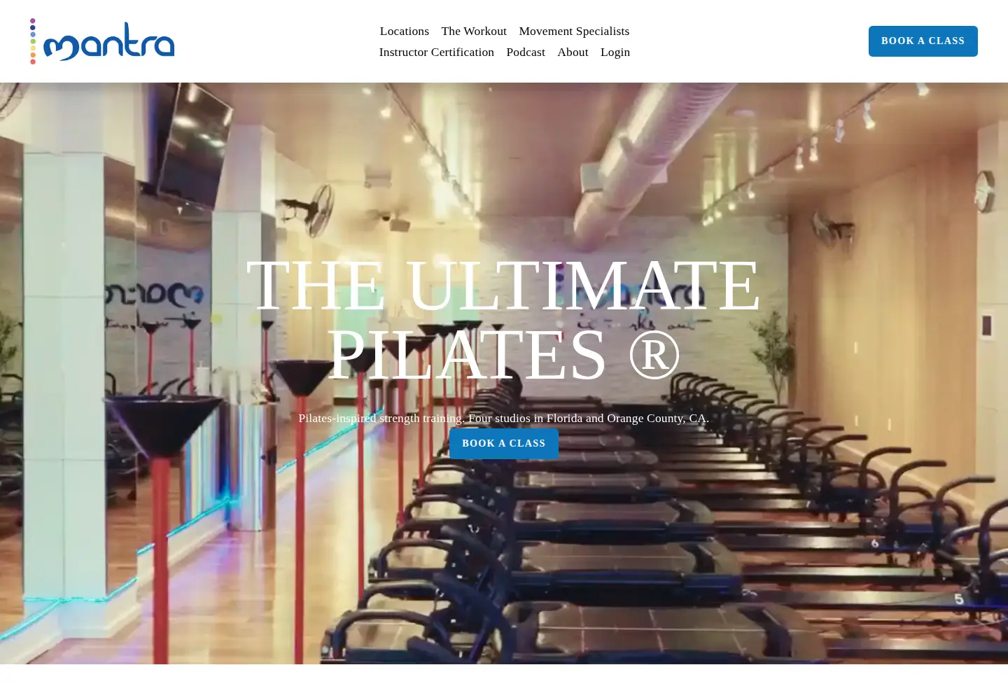 Captured homepage of mantrafitness.com in the current scan