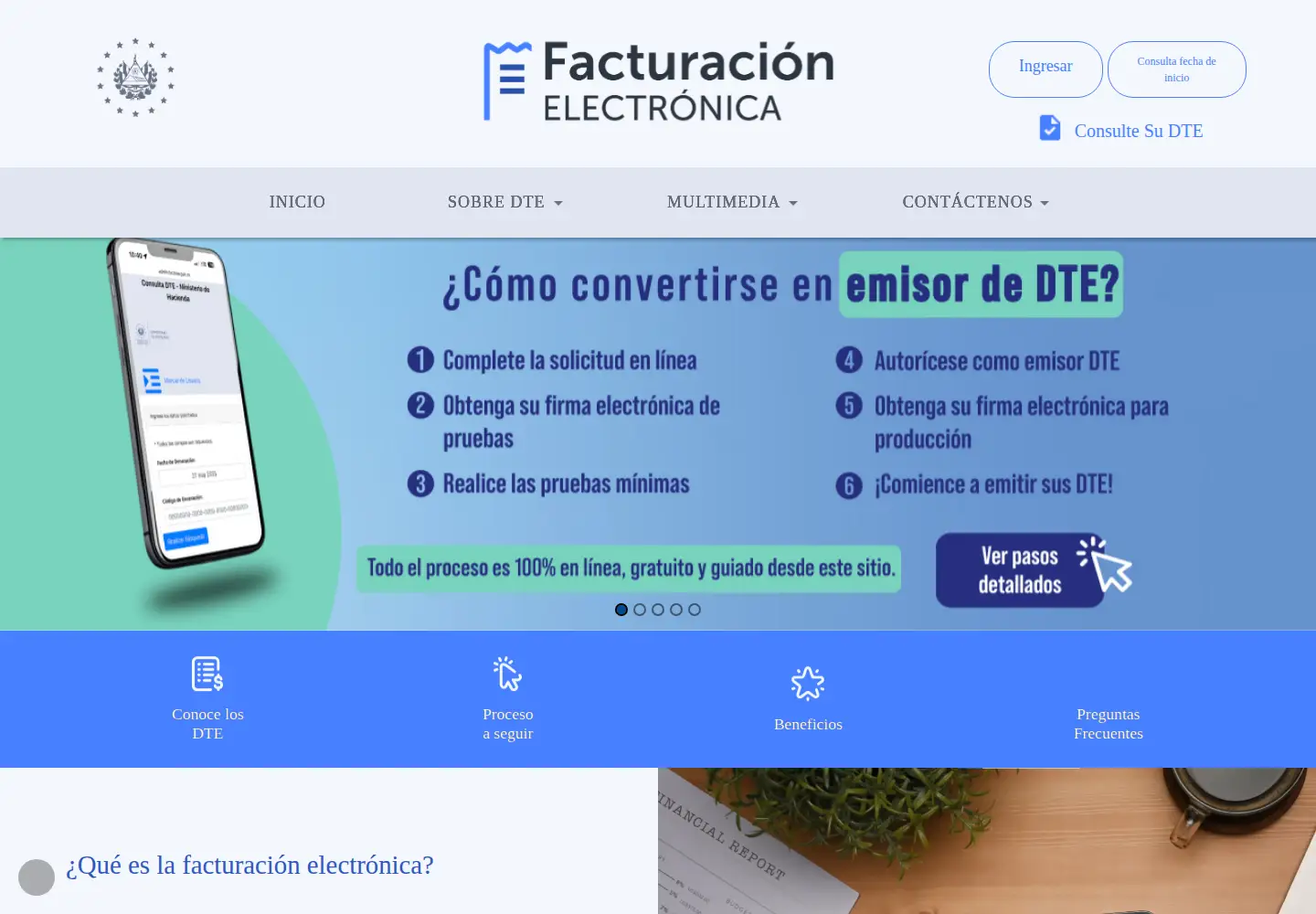 Screenshot of factura.gob.sv