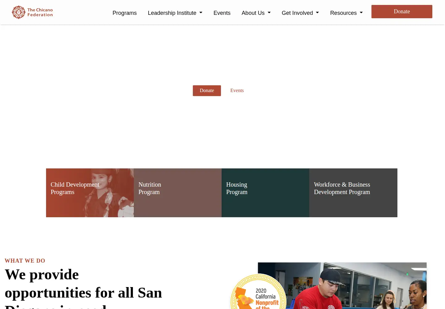 Screenshot of chicanofed.org