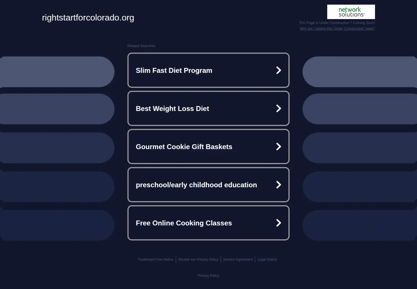 Captured homepage of rightstartforcolorado.org in the current scan