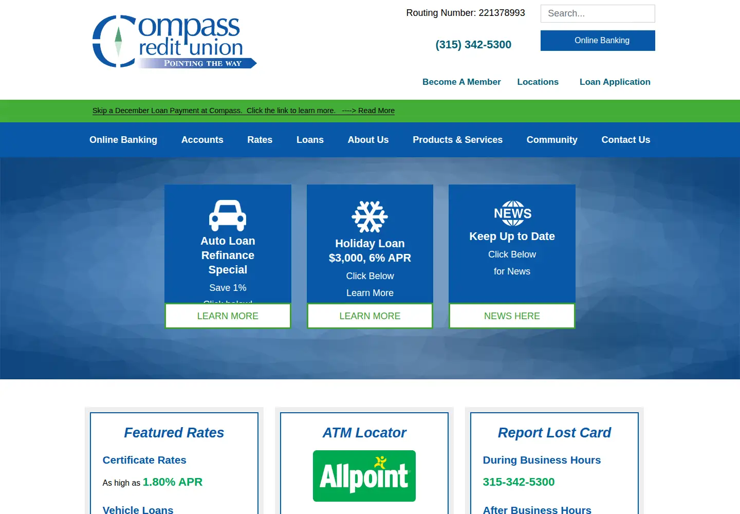 Screenshot of compassfcu.com