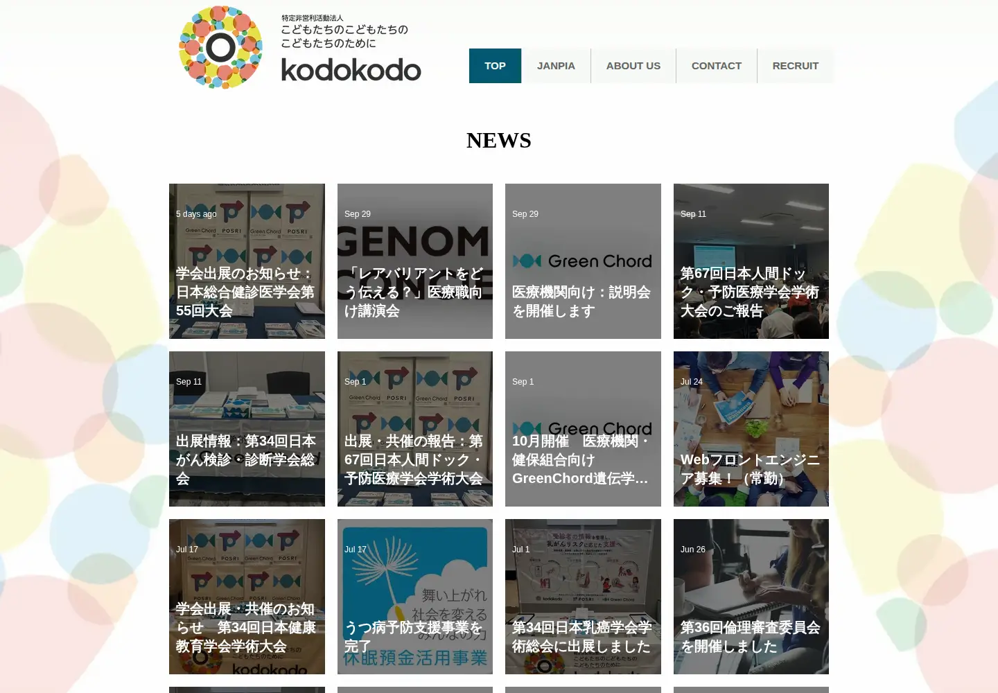 Screenshot of kodokodo.or.jp