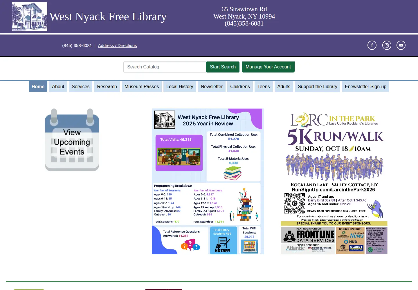 Screenshot of westnyacklibrary.org