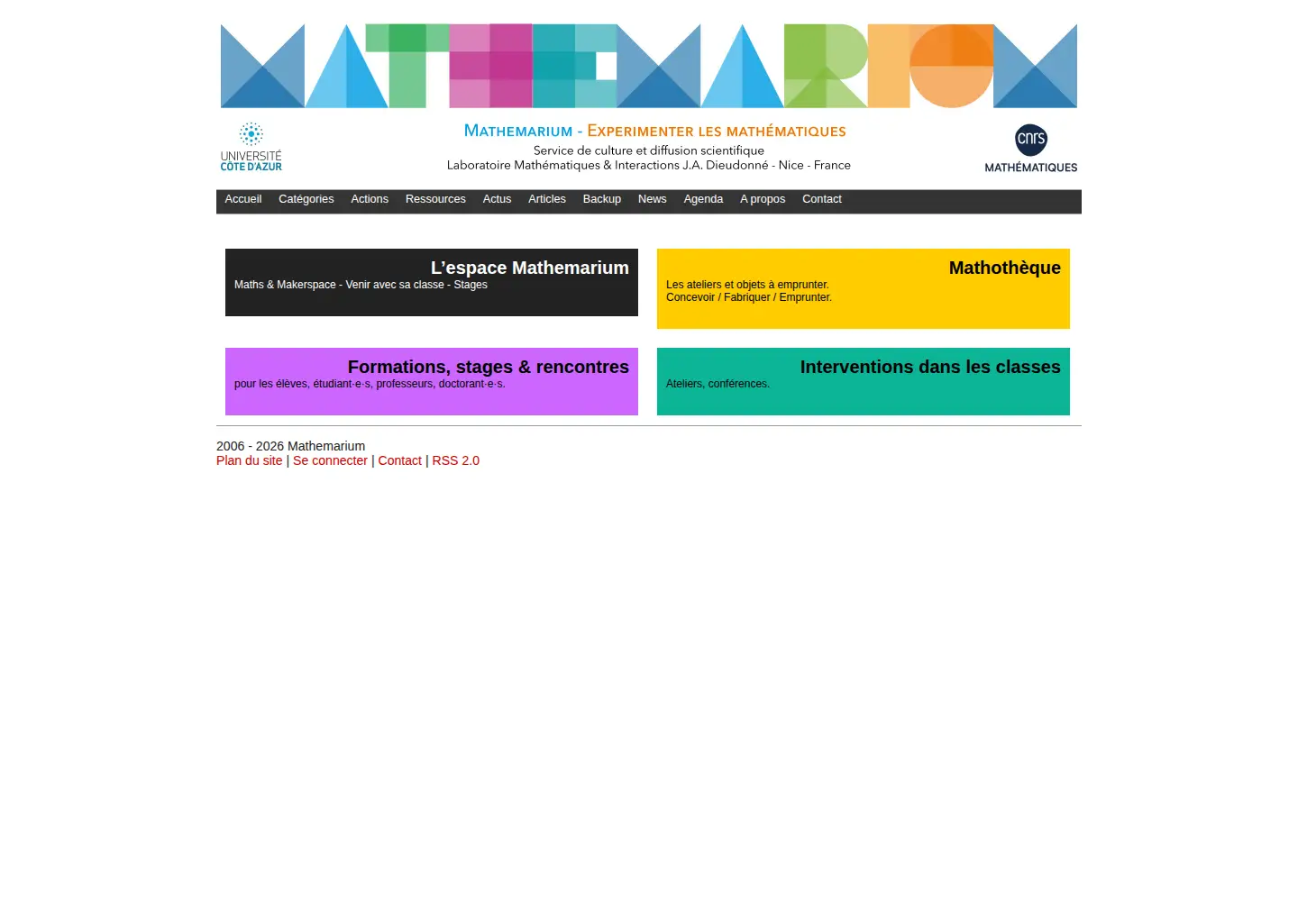 Screenshot of mathemarium.fr