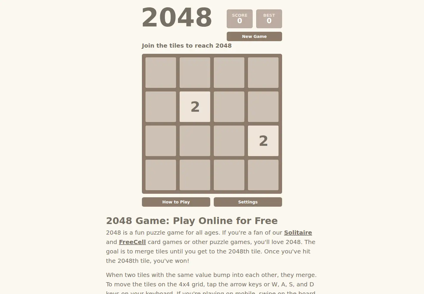 Screenshot of 2048-online.io