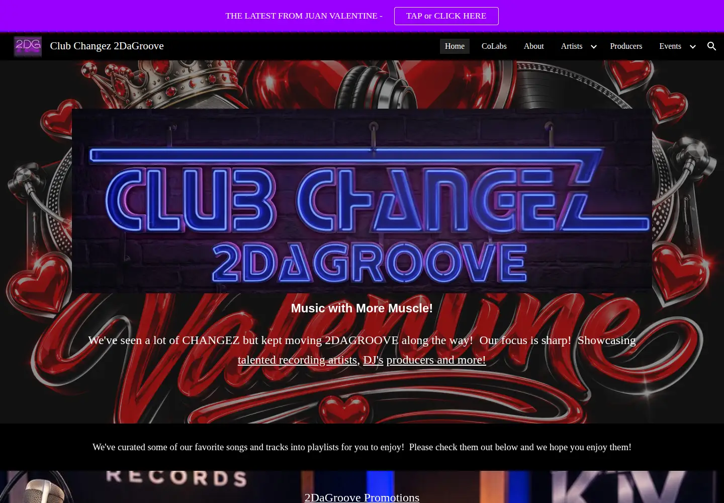 Captured homepage of 2dagroove.com in the current scan
