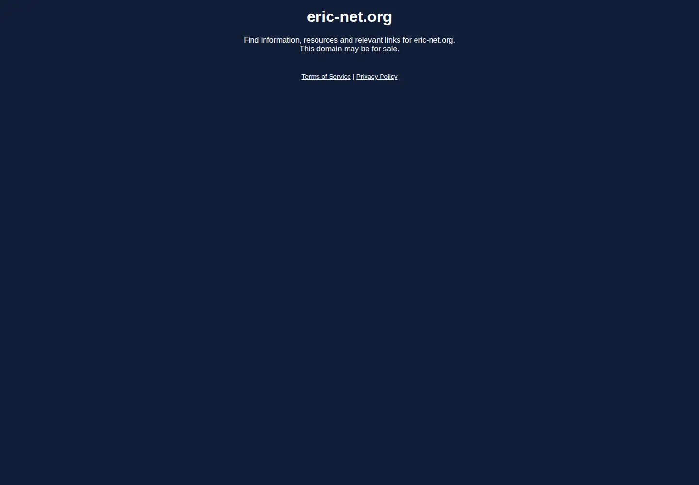 Captured homepage of eric-net.org in the current scan