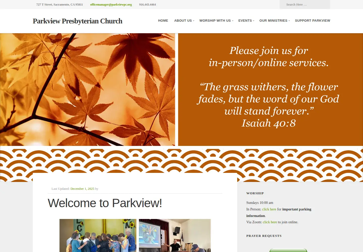 Screenshot of parkviewpc.org