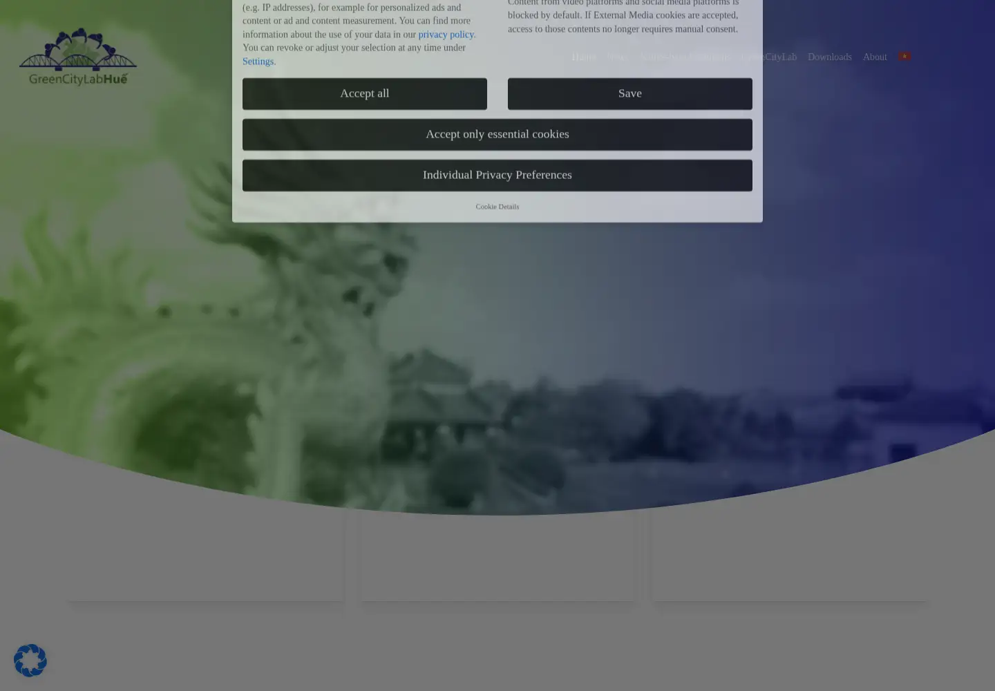 Screenshot of greencitylabhue.com
