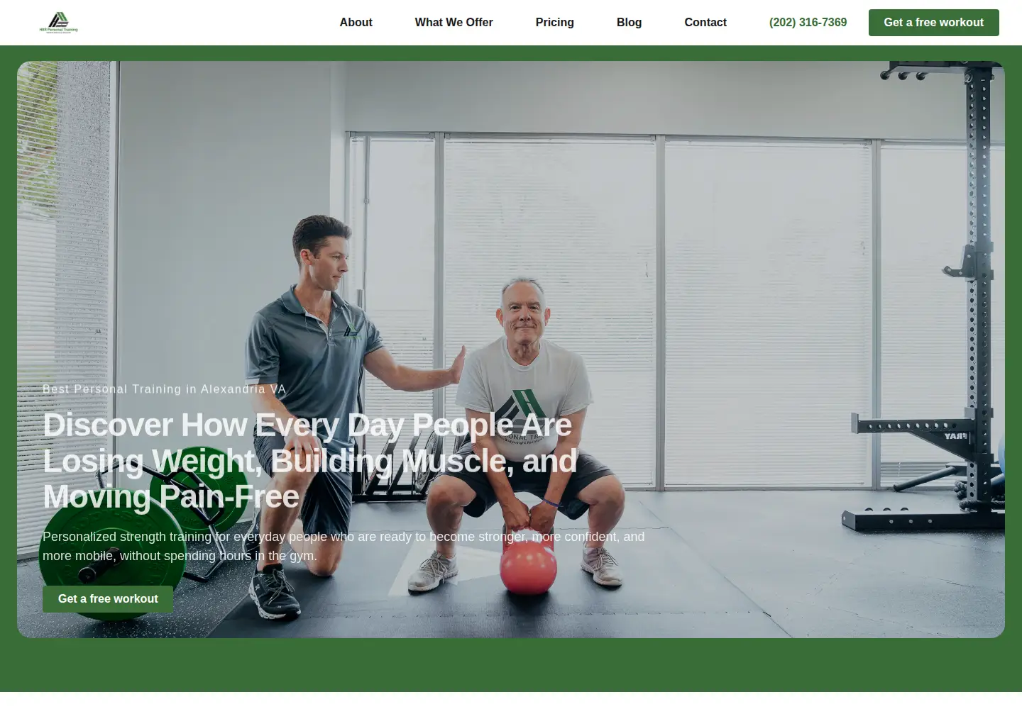 Captured homepage of hbrpersonaltraining.com in the current scan