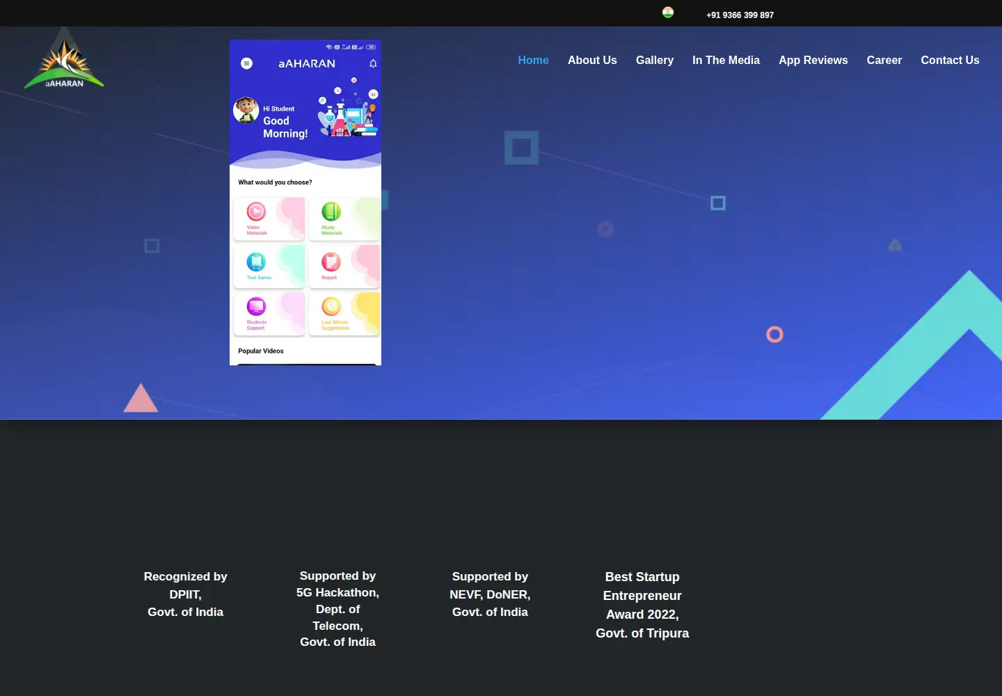Screenshot of aaharan.com