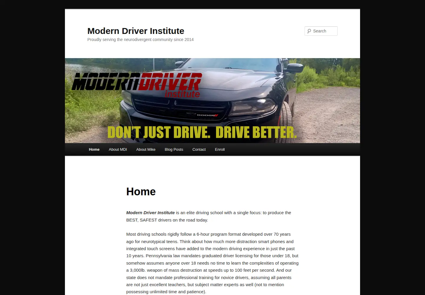 Screenshot of moderndriver.org