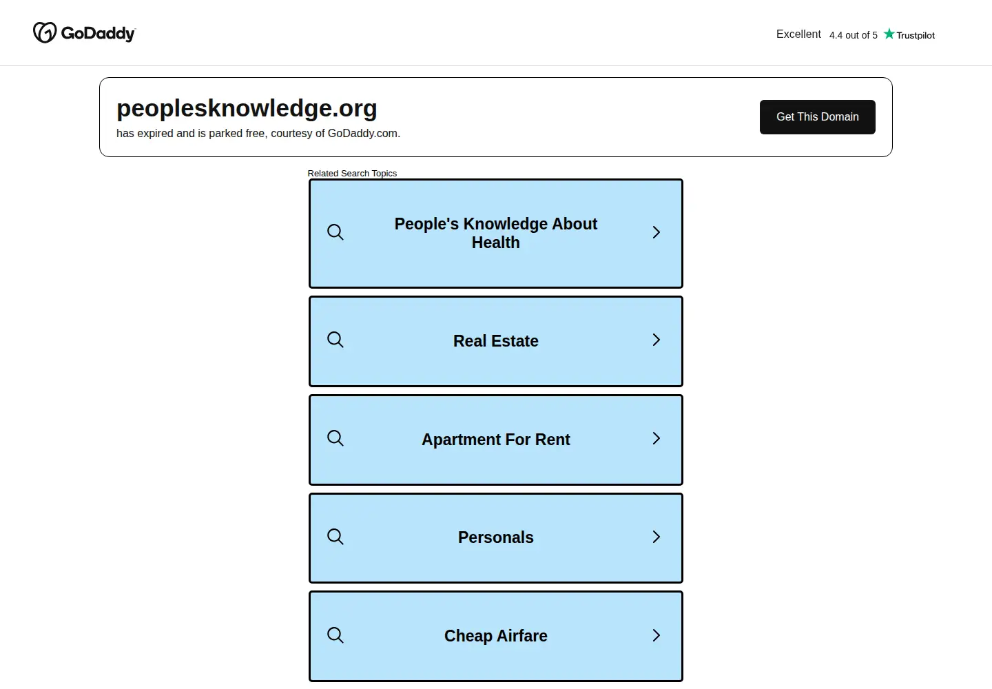 Captured homepage of peoplesknowledge.org in the current scan