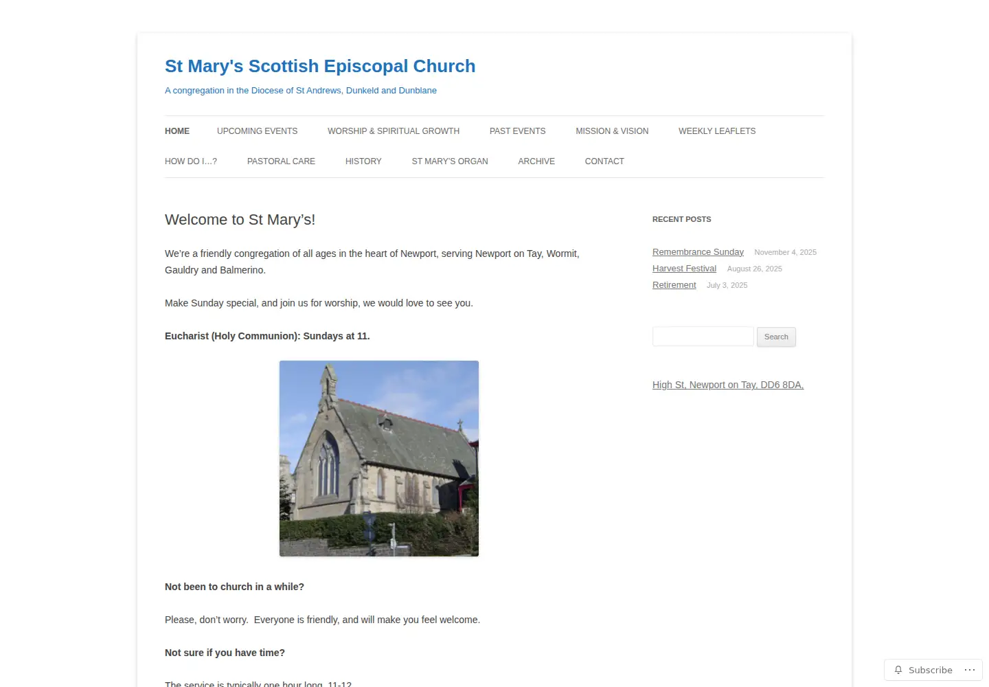 Screenshot of stmaryschurchnewportontay.org