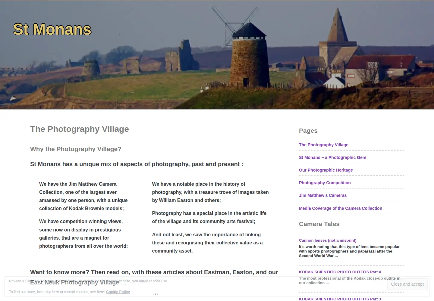 Captured homepage of stmonans.photography in the current scan