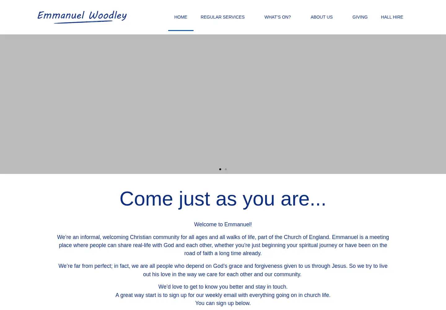 Captured homepage of emmanuelwoodley.org.uk in the current scan