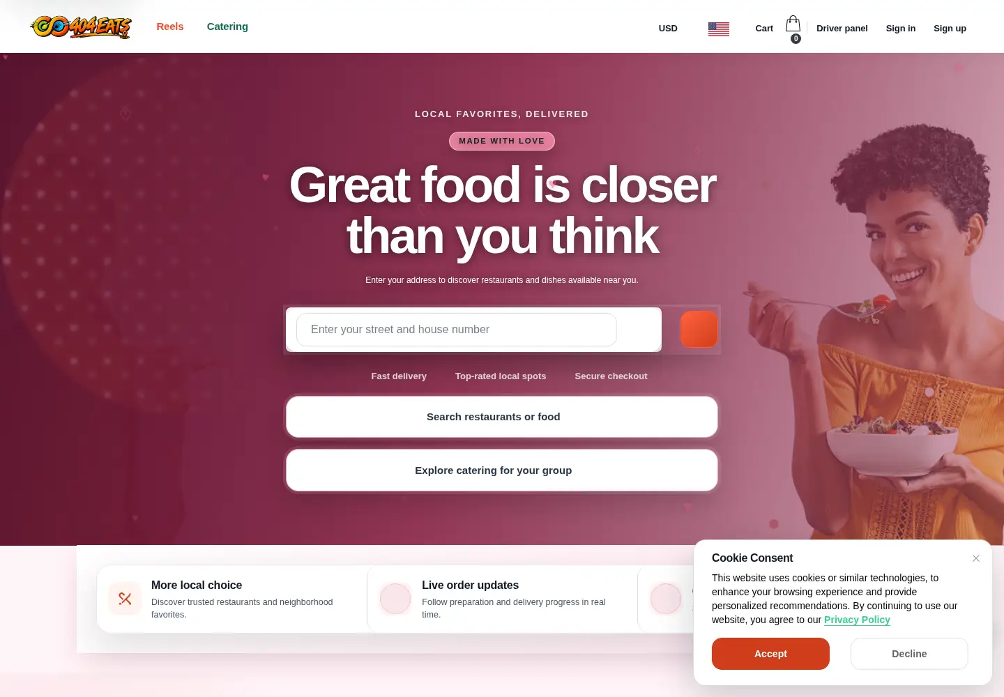 Screenshot of 404eats.com